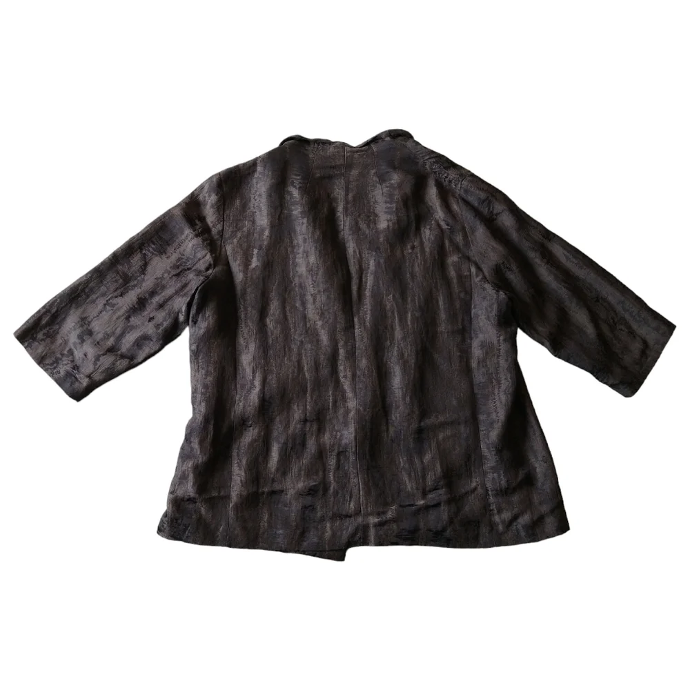 Elegant Eileen Fisher Women's Jacket Size 1X Brown Italian Fabric Comfort Modern